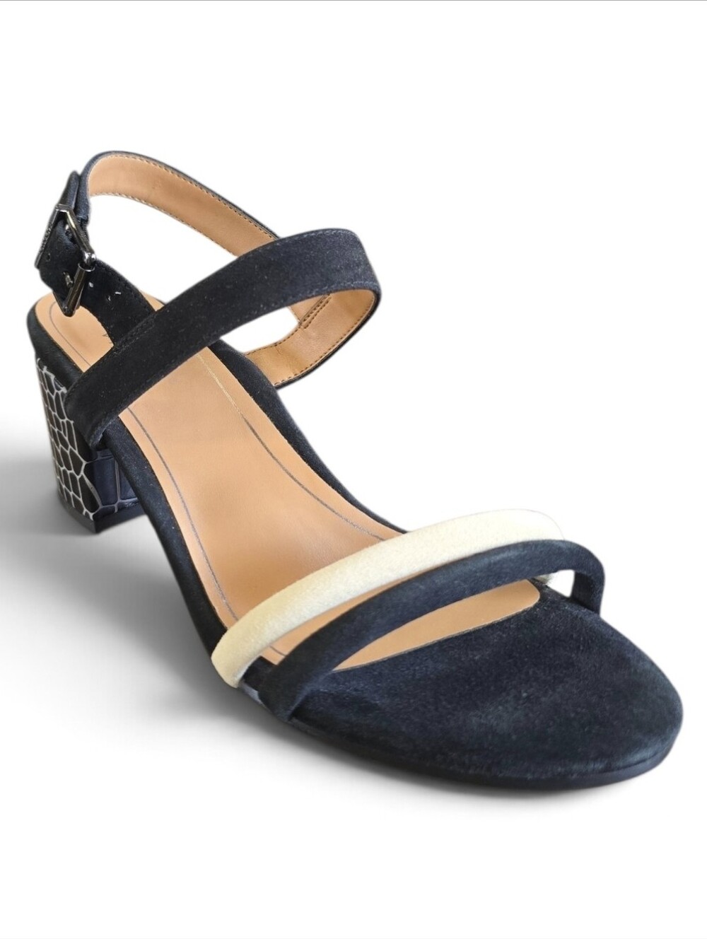 Vionic Paula Suede Ankle Strap Block Heel Sandal
